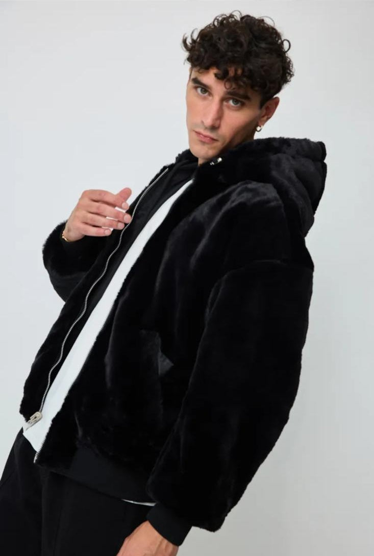 2-IN-1 WENDE- BOMBERJACKE MIT FELL