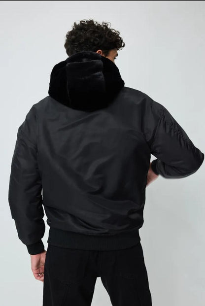 2-IN-1 WENDE- BOMBERJACKE MIT FELL