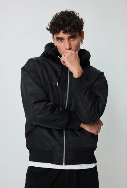 2-IN-1 WENDE- BOMBERJACKE MIT FELL